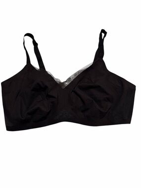 Honeylove Black Wireless Seamless Bra with Mesh V Detail